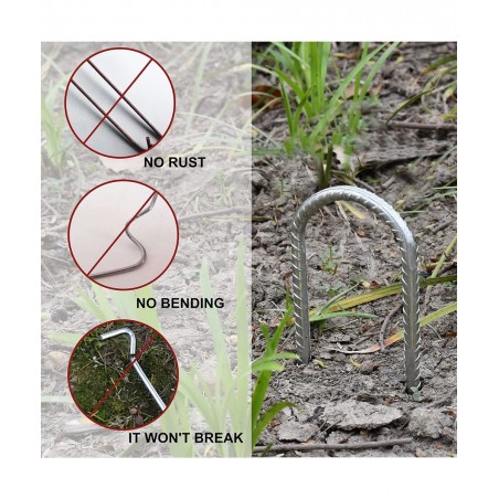 USA Trampolines Stakes Trampoline Parts Wind Stake 12 Inch Heavy Duty Stake Safety Ground Anchor Galvanized Steel Wind Stakes...