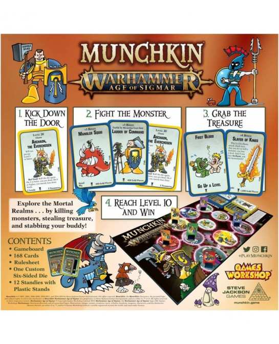 Munchkin Warhammer Age of Sigmar Board Game (Base Game) | Adult Kids & Family Game | Fantasy Adventure Roleplaying Game | Age...
