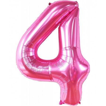 Giant Pink Number 4 Balloons - 40 Inch | Hot Pink 4 Birthday Balloon | 4 Year Old Birthday Decorations | 4 Balloon for 4th Bi...