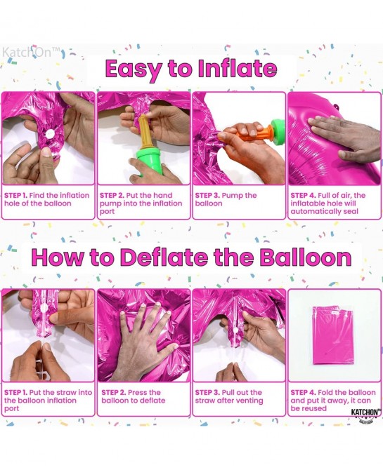 Giant Pink Number 4 Balloons - 40 Inch | Hot Pink 4 Birthday Balloon | 4 Year Old Birthday Decorations | 4 Balloon for 4th Bi...