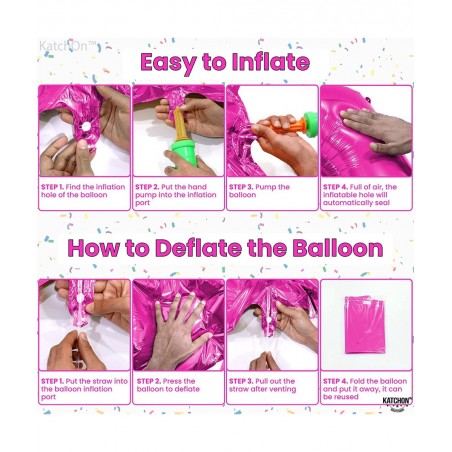 Giant Pink Number 4 Balloons - 40 Inch | Hot Pink 4 Birthday Balloon | 4 Year Old Birthday Decorations | 4 Balloon for 4th Bi...