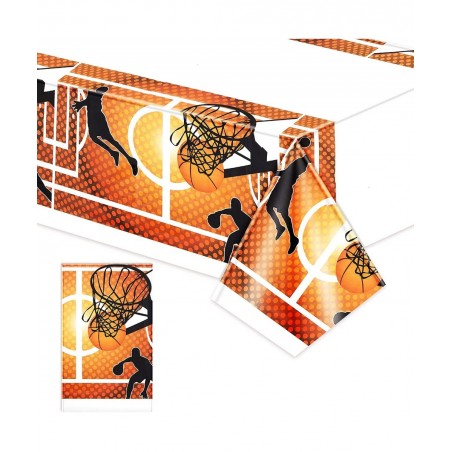 Basketball Table Cloth Plastic Table Cover Party Disposable Tablecloth Basketball Theme Party Decor for Kids and Adults Birth...