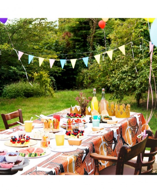 Basketball Table Cloth Plastic Table Cover Party Disposable Tablecloth Basketball Theme Party Decor for Kids and Adults Birth...