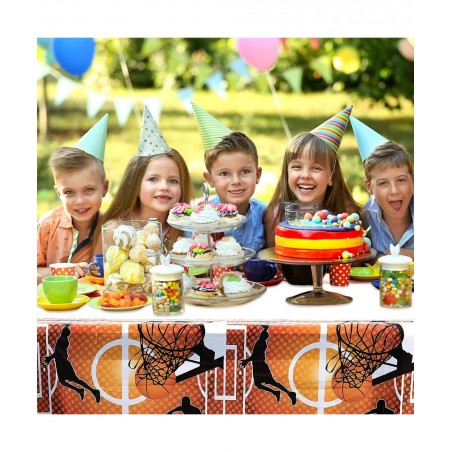 Basketball Table Cloth Plastic Table Cover Party Disposable Tablecloth Basketball Theme Party Decor for Kids and Adults Birth...