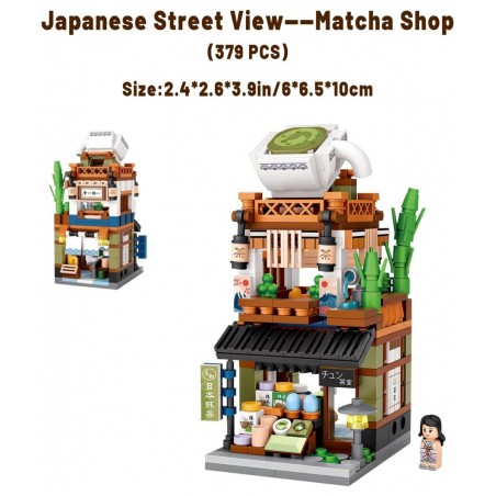 Japanese Street View Shop Building Blocks House Toy 4 Models Mini DIY Building Blocks Model MOC Construction Toy Gift for 6-1...
