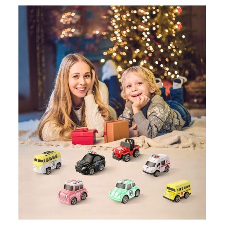 Toys Pull Back Vehicles Car Toy Play Set Friction Powered Die-cast Small Cars Trucks for Boys Toy Girls Toddler Kids Party Fa...