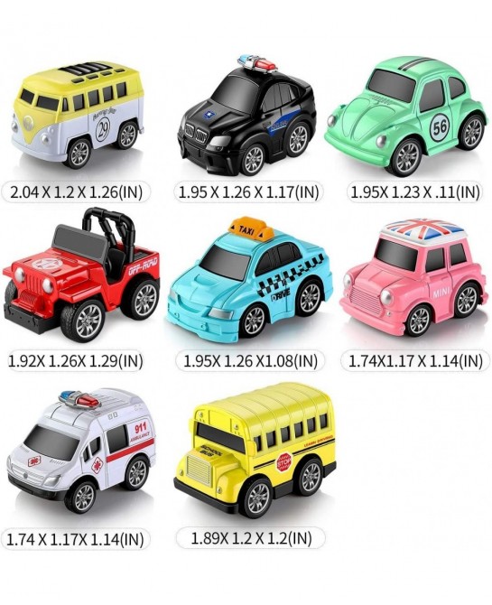 Toys Pull Back Vehicles Car Toy Play Set Friction Powered Die-cast Small Cars Trucks for Boys Toy Girls Toddler Kids Party Fa...