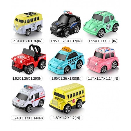 Toys Pull Back Vehicles Car Toy Play Set Friction Powered Die-cast Small Cars Trucks for Boys Toy Girls Toddler Kids Party Fa...