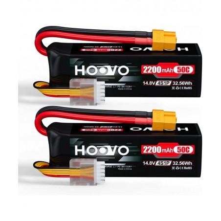 4S 14.8V 2200mAh 50C Lipo Battery Hard Case Pack with XT60 Connector for Popular RC Car RC Helicopter Airplane Quadcopter UAV...