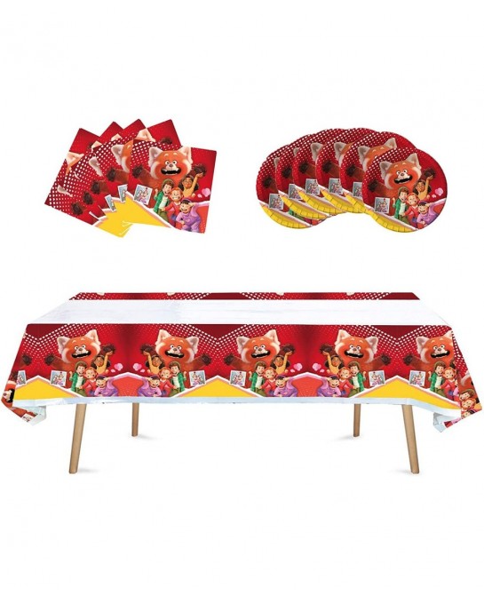 41 Pack Turning Red Birthday Party Supplies 20 Tissues + 20 Plates + 1 Tablecloth $22.02 Kids' Party Tableware