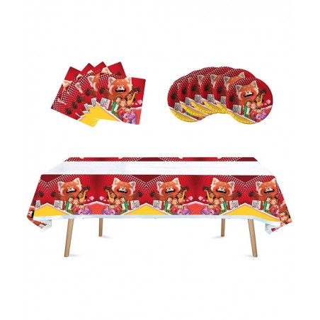 41 Pack Turning Red Birthday Party Supplies 20 Tissues + 20 Plates + 1 Tablecloth $22.02 Kids' Party Tableware