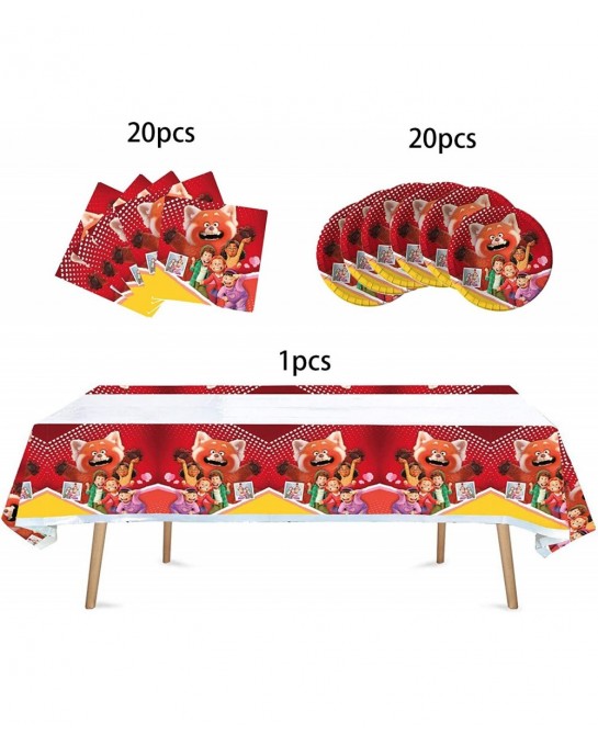 41 Pack Turning Red Birthday Party Supplies 20 Tissues + 20 Plates + 1 Tablecloth $22.02 Kids' Party Tableware