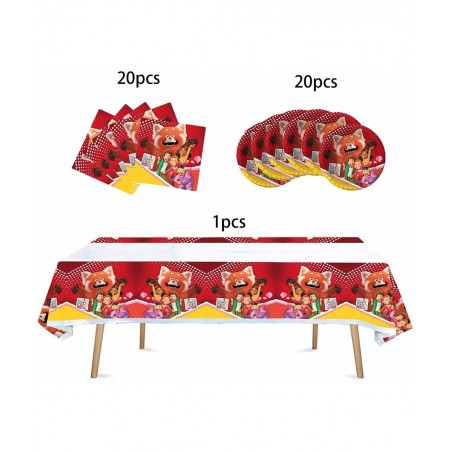 41 Pack Turning Red Birthday Party Supplies 20 Tissues + 20 Plates + 1 Tablecloth $22.02 Kids' Party Tableware