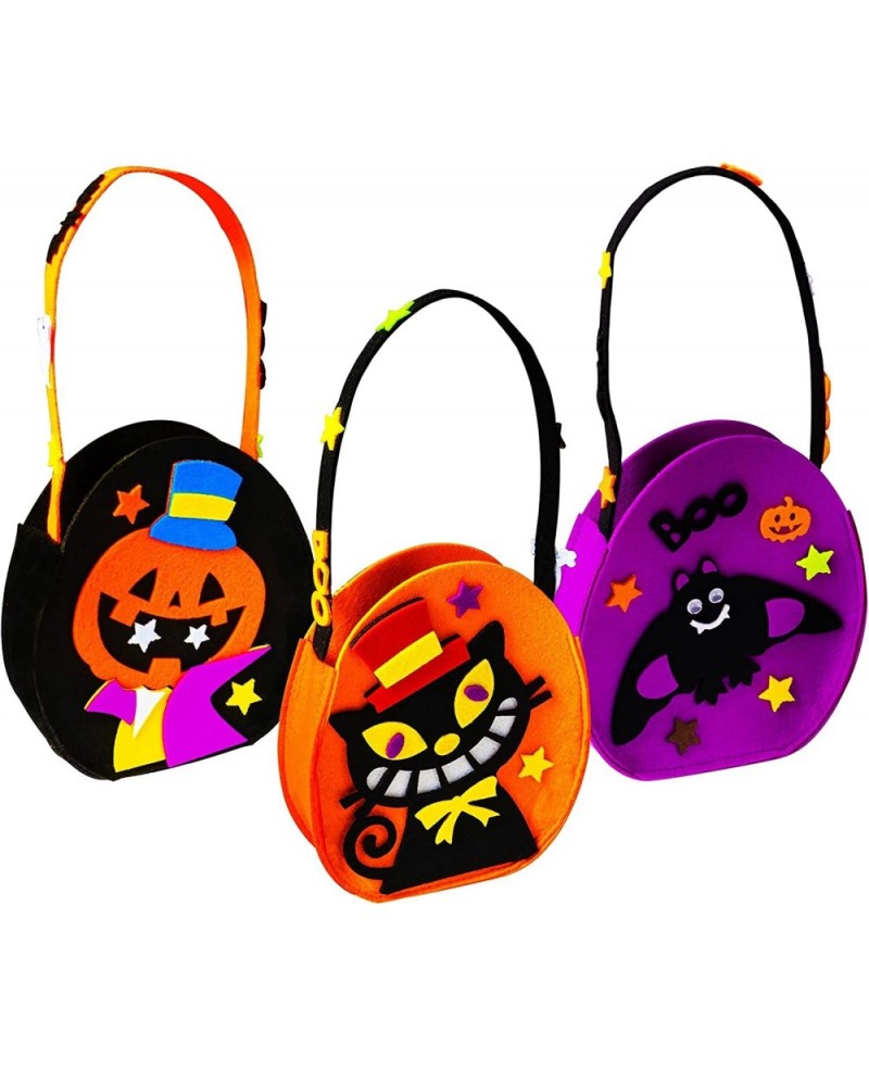 3 Pieces 7.5''x 6.5'' Halloween Trick or Treat Bags for Kids Candy Reuseful Pumpkin Cute Halloween Candy Tote Bags Buckets fo...