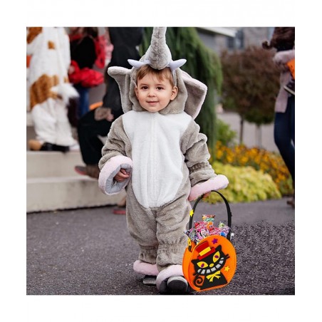 3 Pieces 7.5''x 6.5'' Halloween Trick or Treat Bags for Kids Candy Reuseful Pumpkin Cute Halloween Candy Tote Bags Buckets fo...