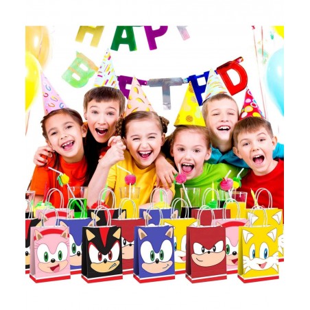 15PCS Sonic Birthday Party Supplies Sonic Party Bags for Sonic Theme Birthday Party Decorations $24.13 Kids' Party Favor Sets