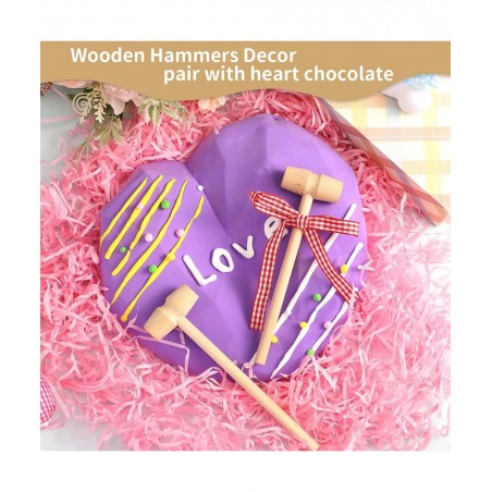 Wooden Hammers for Chocolate Mini Wooden Mallets Hammer Toy Pounding Gavel Toy Educational Beating Toy for Easter Egg Crab Ma...