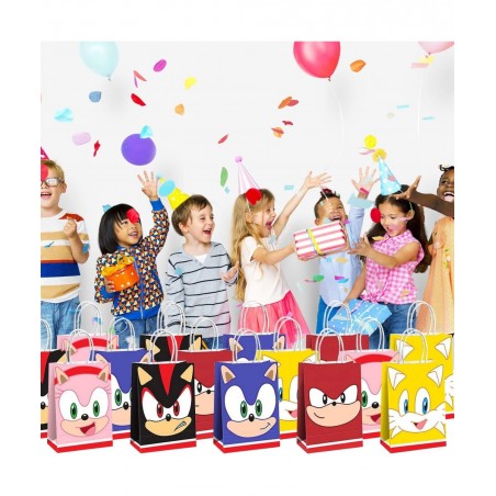15PCS Sonic Birthday Party Supplies Sonic Party Bags for Sonic Theme Birthday Party Decorations $24.13 Kids' Party Favor Sets