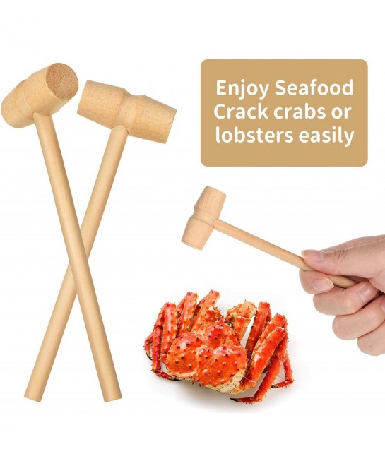 Wooden Hammers for Chocolate Mini Wooden Mallets Hammer Toy Pounding Gavel Toy Educational Beating Toy for Easter Egg Crab Ma...