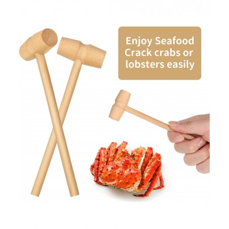 Wooden Hammers for Chocolate Mini Wooden Mallets Hammer Toy Pounding Gavel Toy Educational Beating Toy for Easter Egg Crab Ma...
