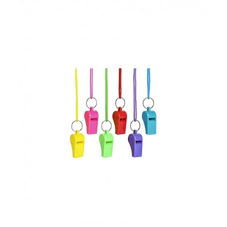 6 Neon Whistle Necklaces Colorful Noisemakers Party Favors $17.07 Noisemaker Toys
