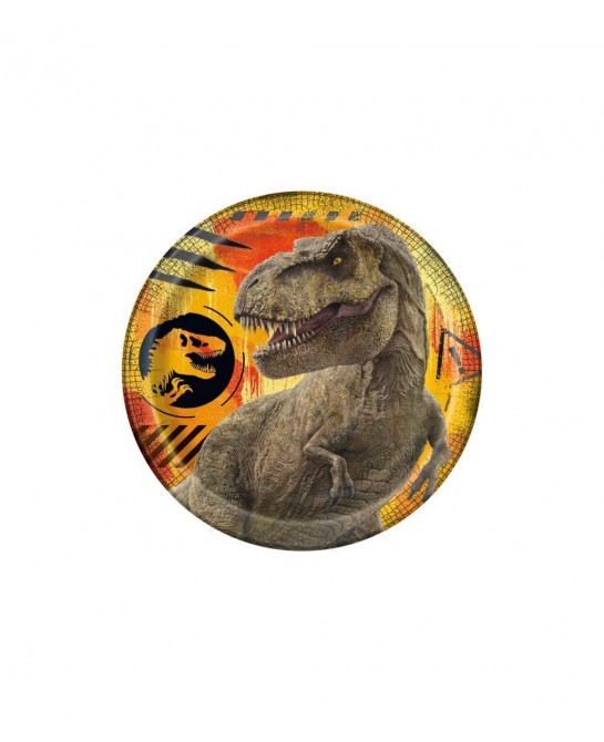 Jurassic World Dinosaur Birthday Party Supplies Decoration Bundle Pack for 16 includes Dessert Cake Plates Napkins Table Cove...