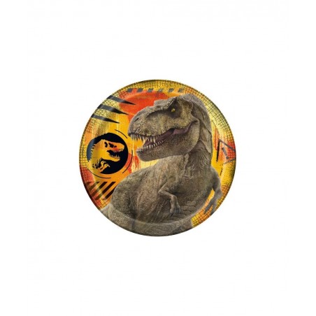Jurassic World Dinosaur Birthday Party Supplies Decoration Bundle Pack for 16 includes Dessert Cake Plates Napkins Table Cove...