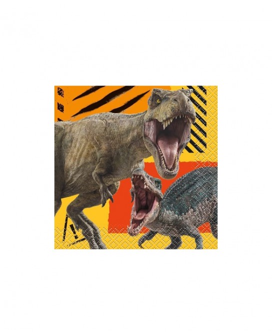 Jurassic World Dinosaur Birthday Party Supplies Decoration Bundle Pack for 16 includes Dessert Cake Plates Napkins Table Cove...