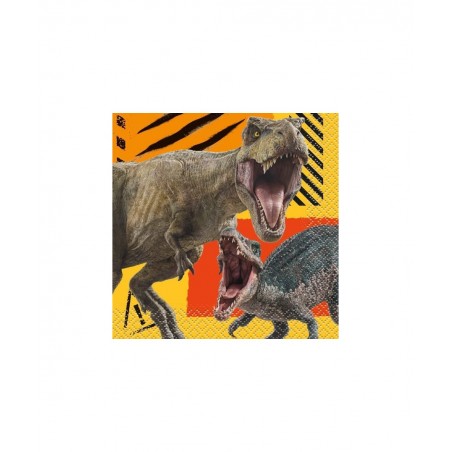 Jurassic World Dinosaur Birthday Party Supplies Decoration Bundle Pack for 16 includes Dessert Cake Plates Napkins Table Cove...