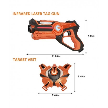 4 Sets Laser Tag with Guns and Vests Upgraded Infrared Laser Tag Guns with Pistol Rifle Machine Gun and Rocket Mode Boy Toys ...
