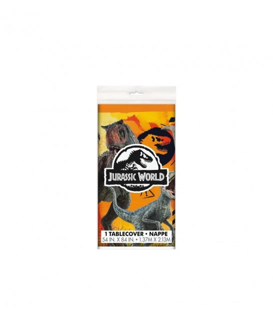 Jurassic World Dinosaur Birthday Party Supplies Decoration Bundle Pack for 16 includes Dessert Cake Plates Napkins Table Cove...