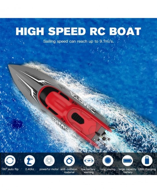 Remote Control Fast Racing Boat - 30KM/H High Speed 2.4GHz Controlled Water Boat Electric Brushless Rc Speedboat for Pool and...
