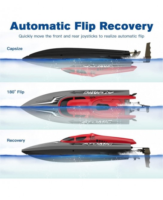 Remote Control Fast Racing Boat - 30KM/H High Speed 2.4GHz Controlled Water Boat Electric Brushless Rc Speedboat for Pool and...