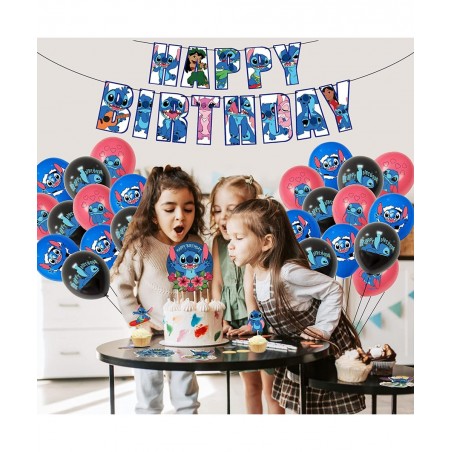 Baby Stitch Party Decorations Birthday Party Supplies Include Happy Birthday Banner Stitch Balloons Stitch Cupcake Topper Cak...