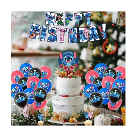 Baby Stitch Party Decorations Birthday Party Supplies Include Happy Birthday Banner Stitch Balloons Stitch Cupcake Topper Cak...