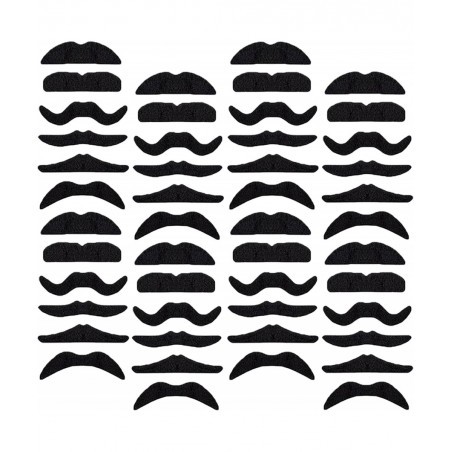 48 Pieces Self Adhesive Fake Mustaches Novelty Mustache for Halloween Fiesta Costume Masquerade Party Supplies Black $15.51 K...