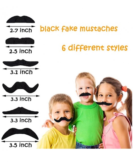 48 Pieces Self Adhesive Fake Mustaches Novelty Mustache for Halloween Fiesta Costume Masquerade Party Supplies Black $15.51 K...