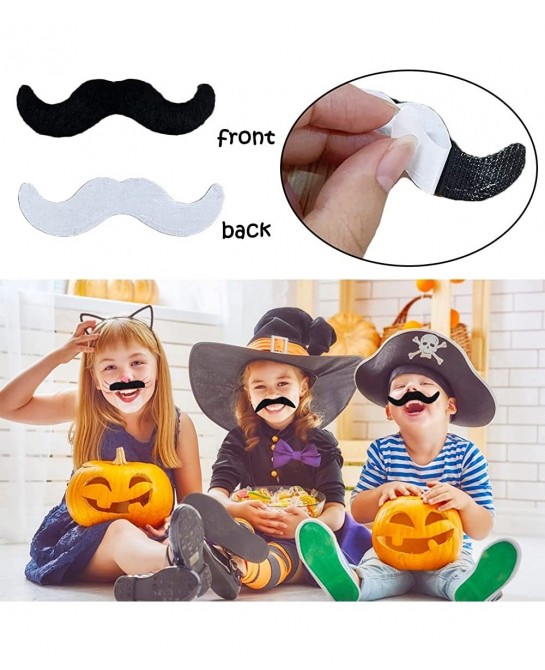 48 Pieces Self Adhesive Fake Mustaches Novelty Mustache for Halloween Fiesta Costume Masquerade Party Supplies Black $15.51 K...