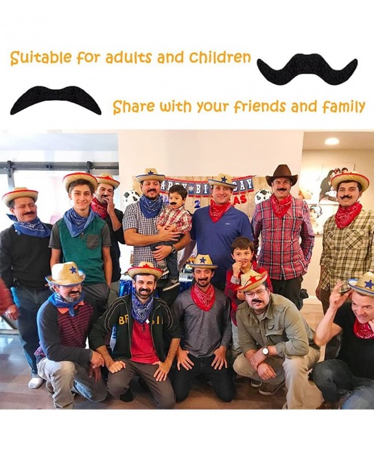 48 Pieces Self Adhesive Fake Mustaches Novelty Mustache for Halloween Fiesta Costume Masquerade Party Supplies Black $15.51 K...