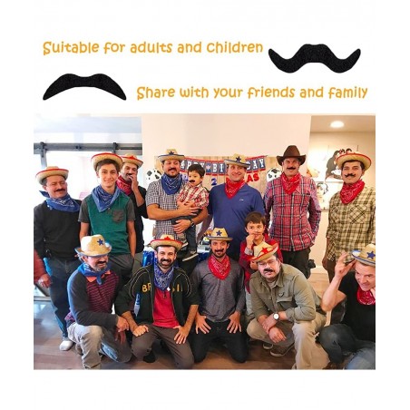 48 Pieces Self Adhesive Fake Mustaches Novelty Mustache for Halloween Fiesta Costume Masquerade Party Supplies Black $15.51 K...