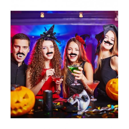 48 Pieces Self Adhesive Fake Mustaches Novelty Mustache for Halloween Fiesta Costume Masquerade Party Supplies Black $15.51 K...