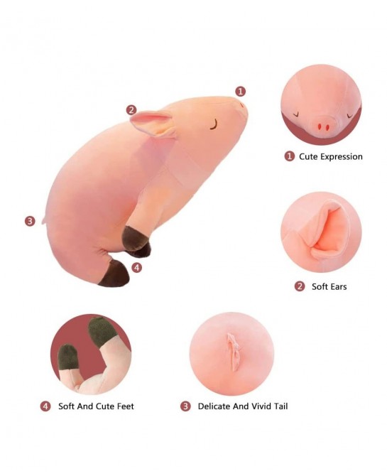 Stuffed Pig Animal Plush Toys Soft Pig Plush Adorable Hugging Pillow Cute Throw Plushie Ideal Gift Gift for Holidays and Birt...