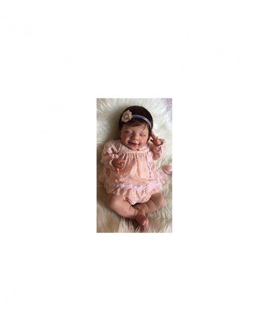 52CM Cute Alive Reborn Doll Sleeping Smile Baby Handmade Silicone Vinyl Look Real Soft Touch Cuddly Newborn Collectible Art D...