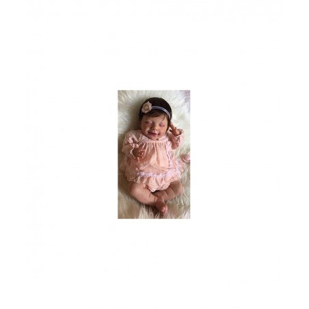 52CM Cute Alive Reborn Doll Sleeping Smile Baby Handmade Silicone Vinyl Look Real Soft Touch Cuddly Newborn Collectible Art D...