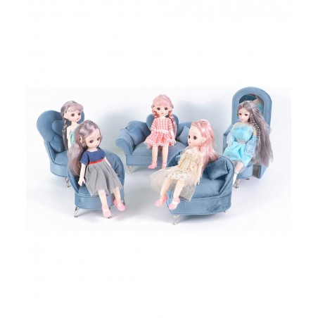 Miniature Dollhouse Accessories Dollhouse Furniture Jewelry Box Women Girls Gift Velvet Storage Jewelry Box (Couch Light Blue...