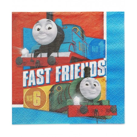 Thomas All Aboard Design Luncheon Paper Napkins - 6.5" x 6.5" - Multicolor - Pack of 16 $15.83 Kids' Party Tableware