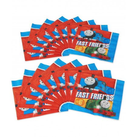 Thomas All Aboard Design Luncheon Paper Napkins - 6.5" x 6.5" - Multicolor - Pack of 16 $15.83 Kids' Party Tableware