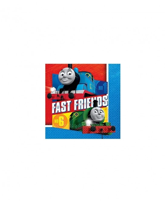 Thomas All Aboard Design Luncheon Paper Napkins - 6.5" x 6.5" - Multicolor - Pack of 16 $15.83 Kids' Party Tableware