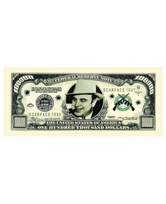 Pack of 25 - Al Capone $100000.00 Bills - One of The Worlds Most Notorious Gangsters $22.96 Gags & Practical Joke Toys