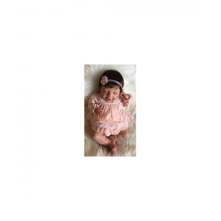 52CM Cute Alive Reborn Doll Sleeping Smile Baby Handmade Silicone Vinyl Look Real Soft Touch Cuddly Newborn Collectible Art D...